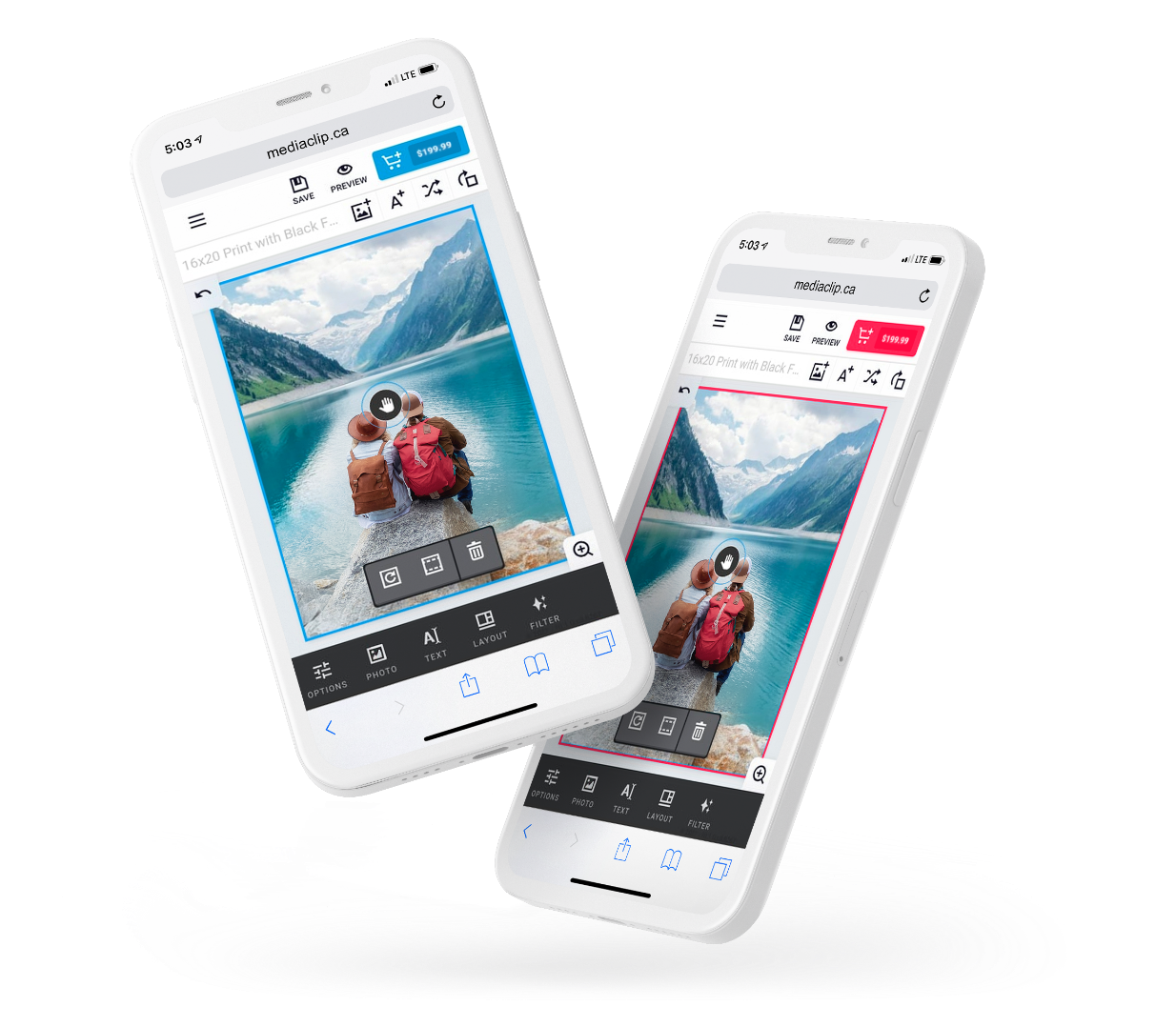 Interface mockup